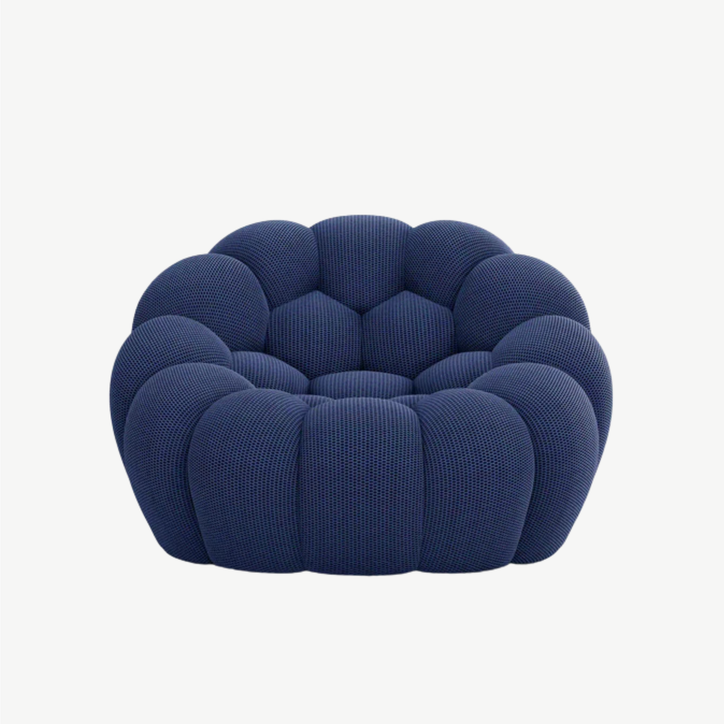 BULÉA Mini round armchair in Midnight – studio view