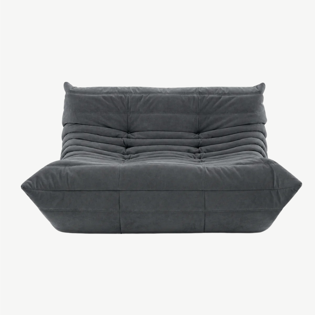 LUMA 2-seater low lounge sofa in Charcoal – studio view