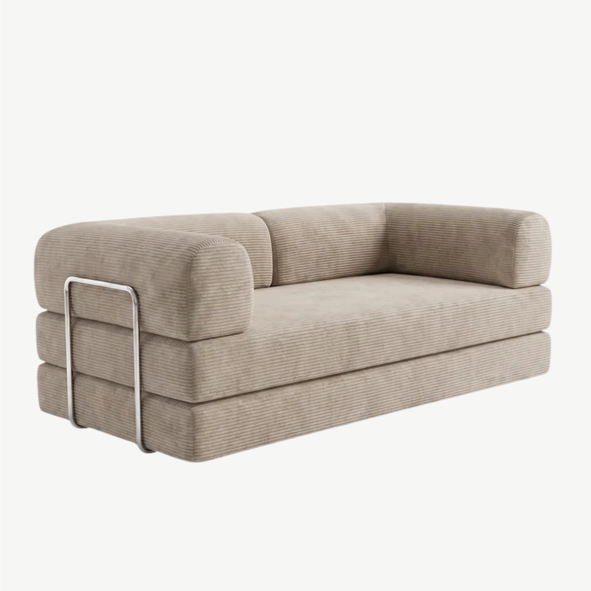 SORA 3-seater sofa bed in Sand corduroy