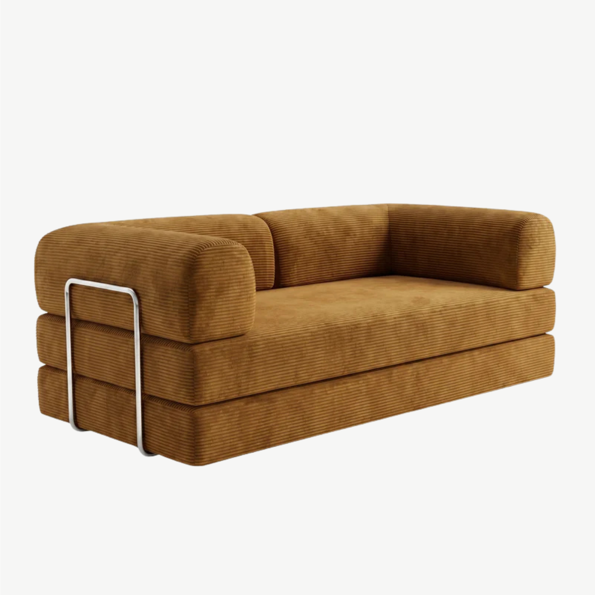 SORA 3-seater sofa bed in Ochre corduroy