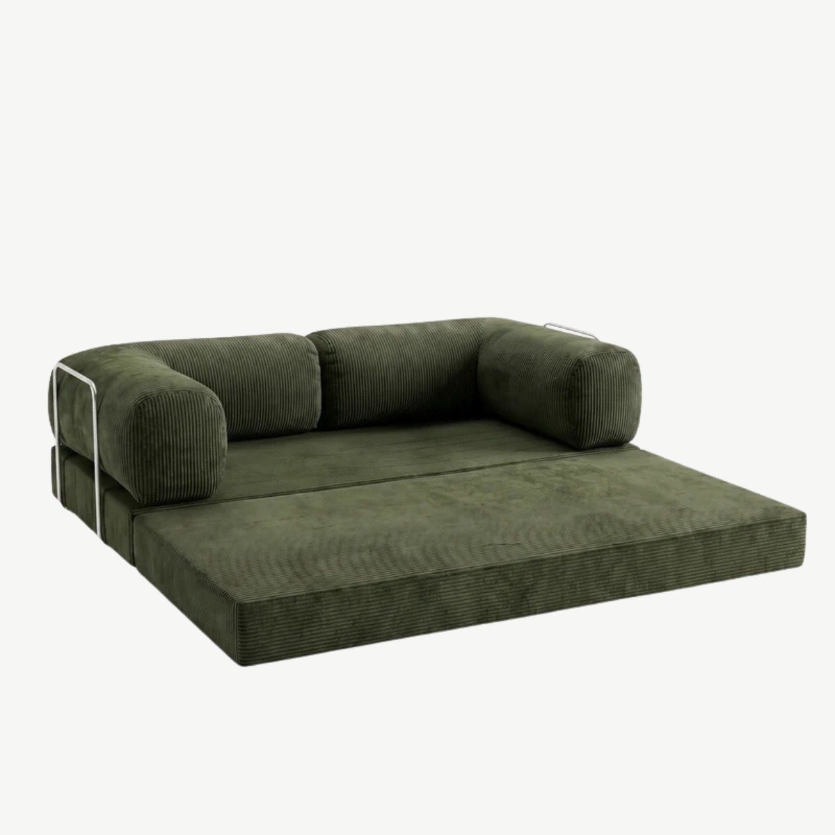 SORA 3-seater sofa bed in Olive corduroy – alternative view