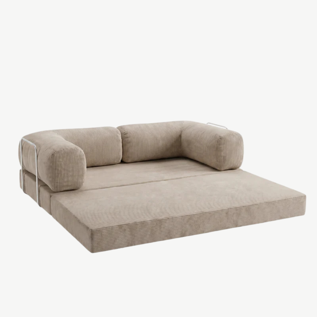 SORA 3-seater sofa bed in Sand corduroy – alternative view