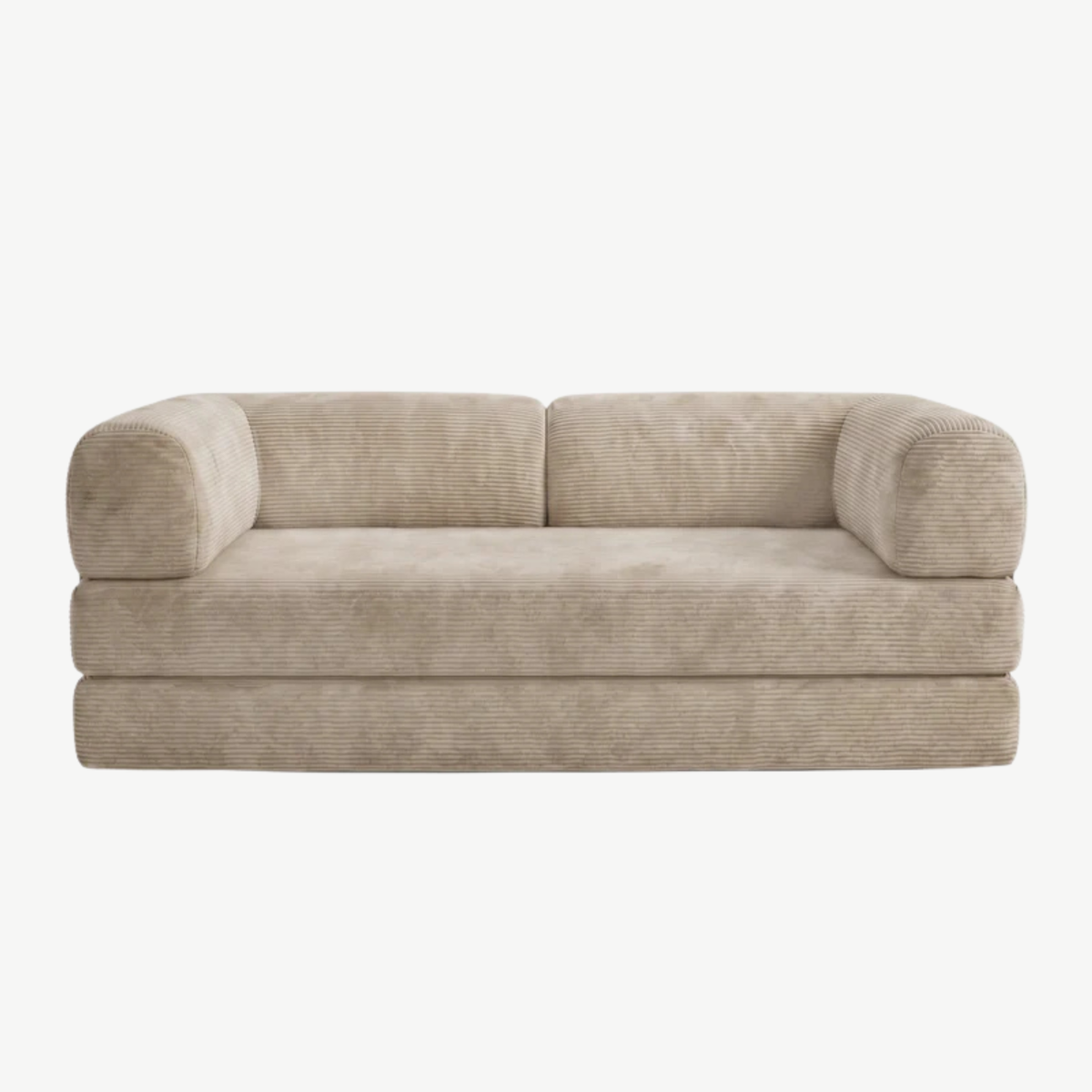 SORA 3-seater sofa bed in Sand corduroy – studio view