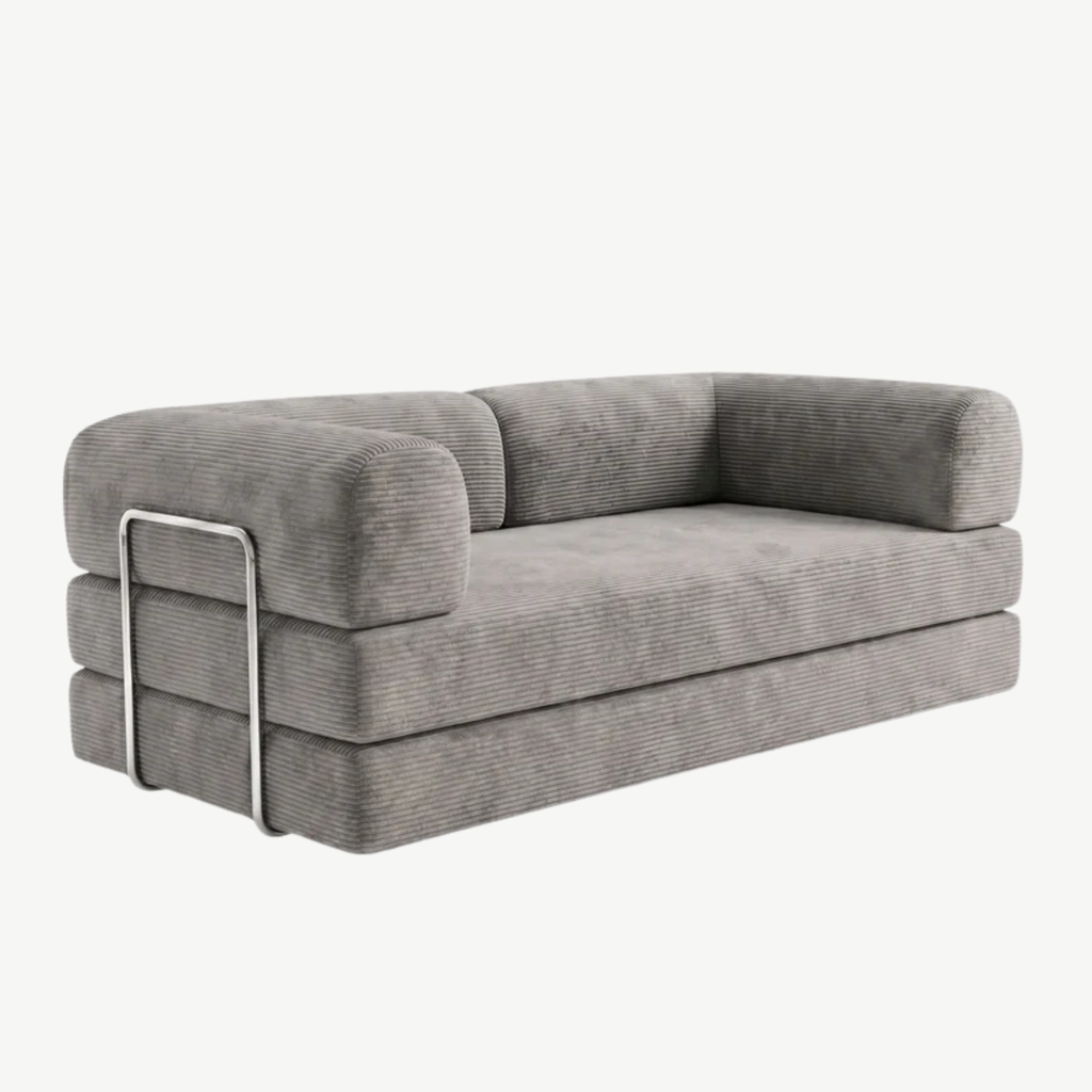 SORA 3-seater sofa bed in Dove corduroy