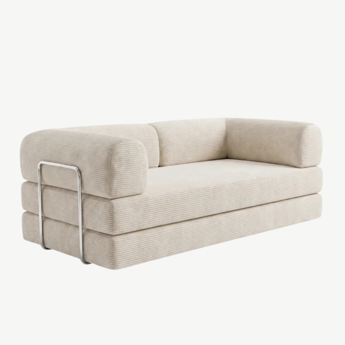SORA 3-seater sofa bed in Ecru corduroy