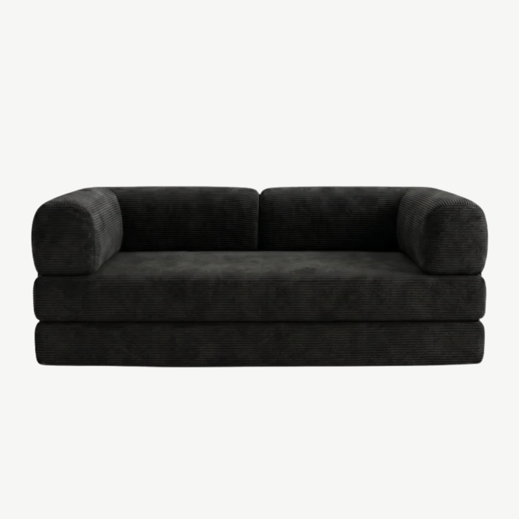 SORA 3-seater sofa bed in Graphite corduroy – studio view