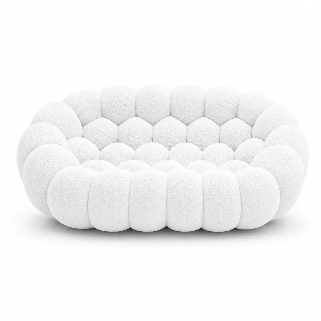 BULÉA 2-seater round sofa in Snow – studio view