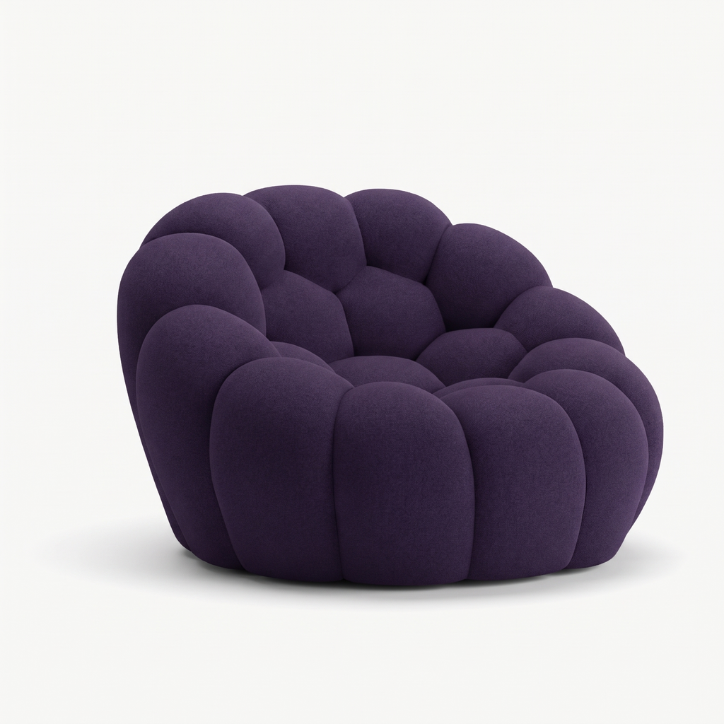 BULÉA Mini round armchair in Aubergine