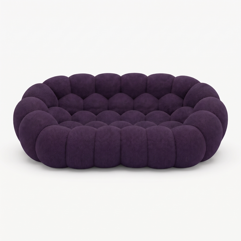 BULÉA 2-seater round sofa in Aubergine – studio view
