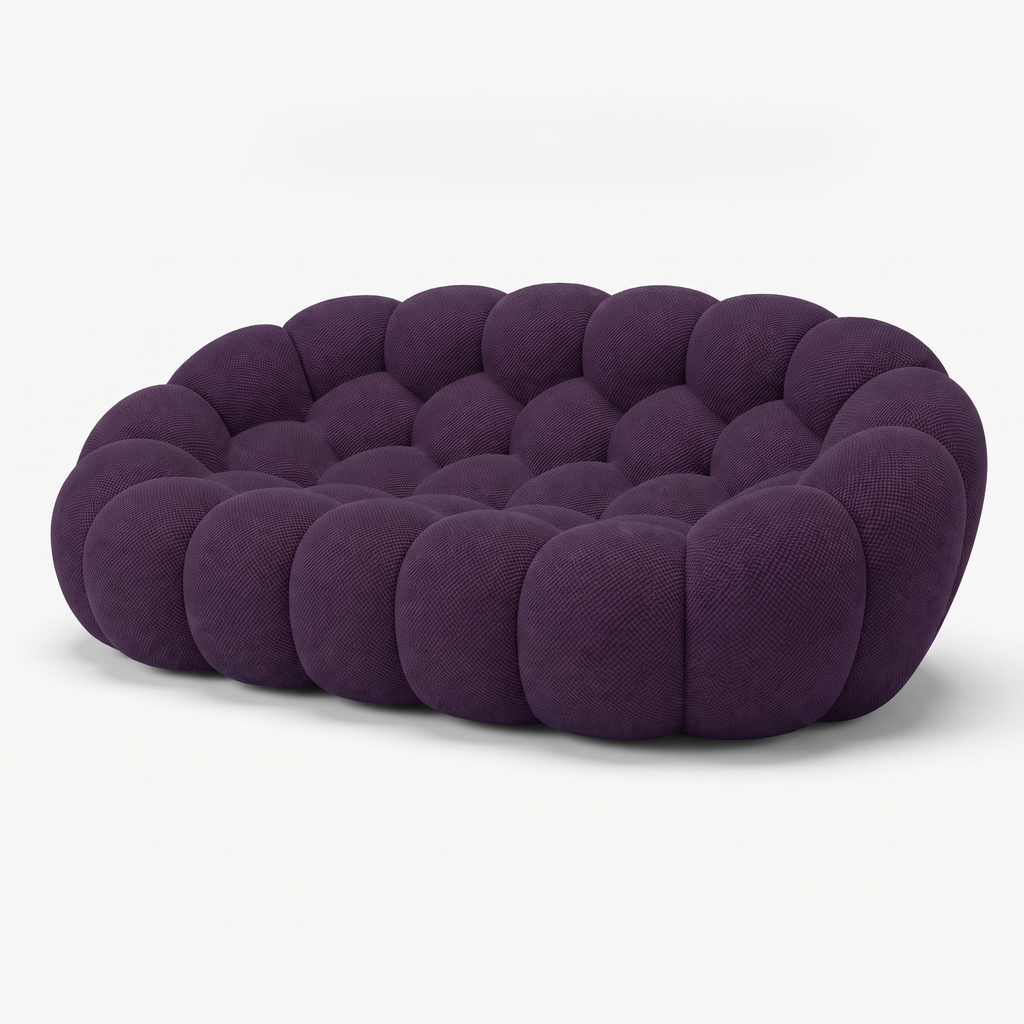 BULÉA 2-seater round sofa in Aubergine