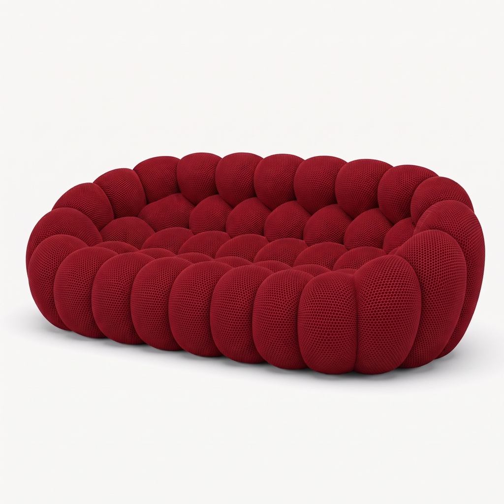 BULÉA Maxi 3-seater round sofa in Ruby