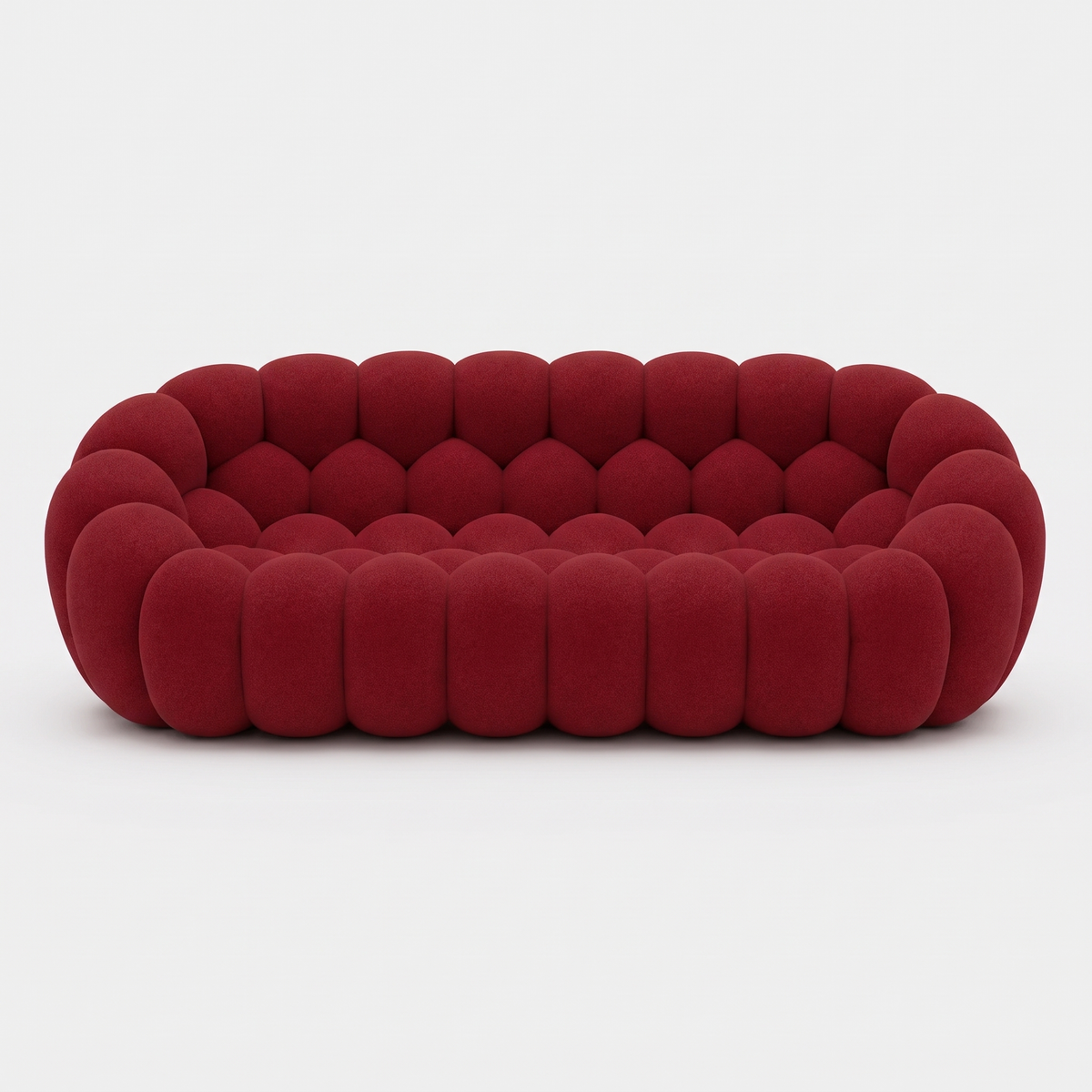 BULÉA Maxi 3-seater round sofa in Ruby – studio view