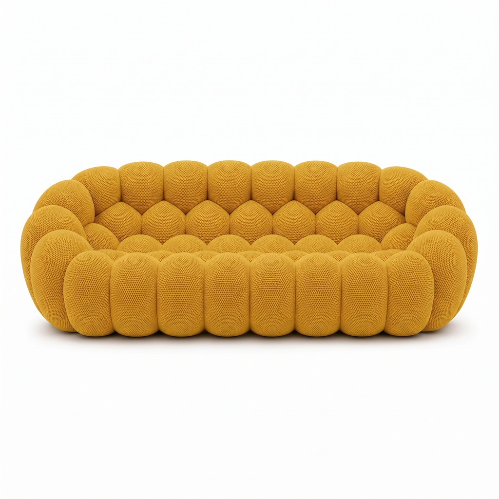 BULÉA Maxi 3-seater round sofa in Sunflower – studio view