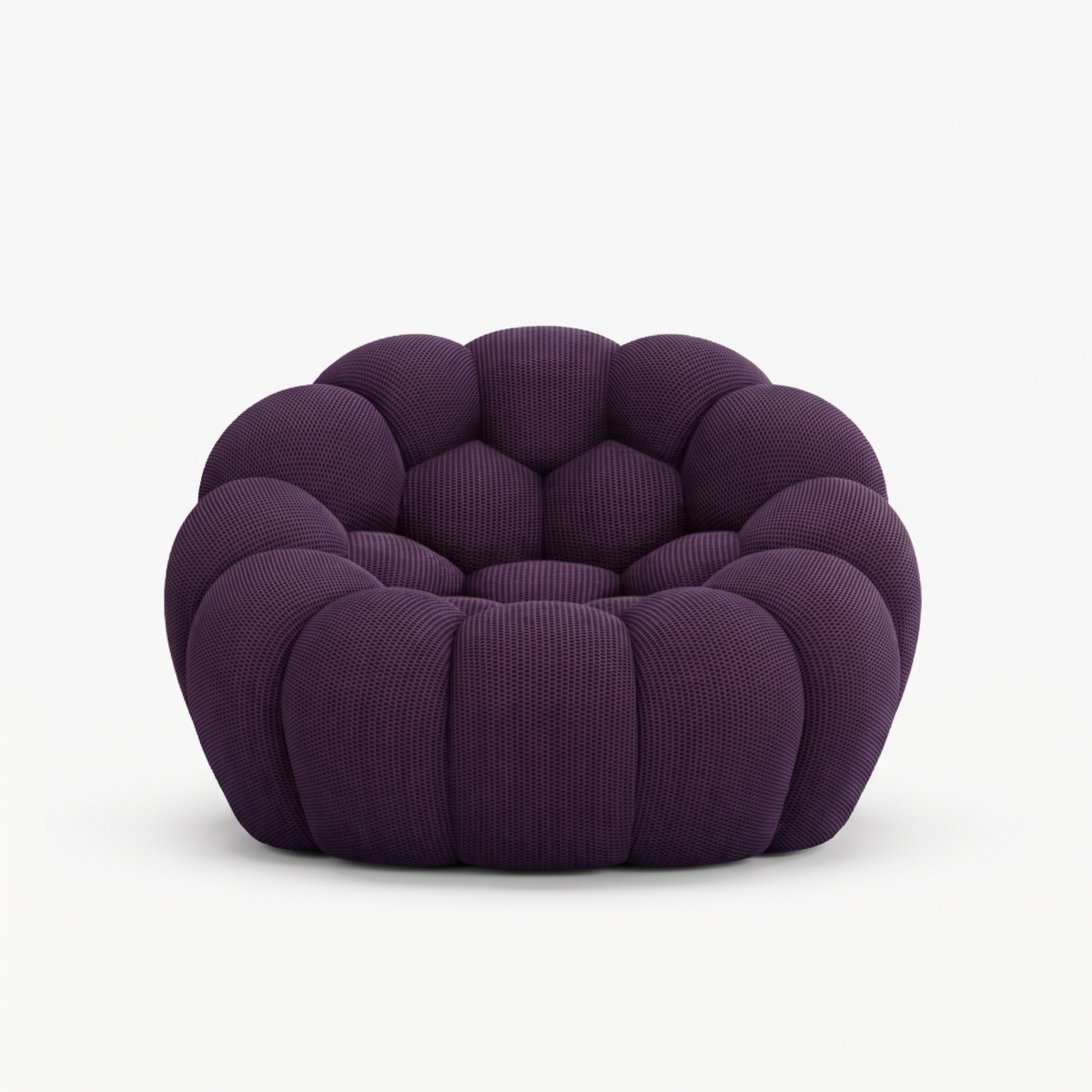 BULÉA Mini round armchair in Aubergine – studio view