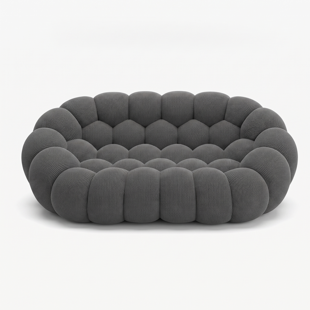 BULÉA 2-seater round sofa in Charcoal – studio view