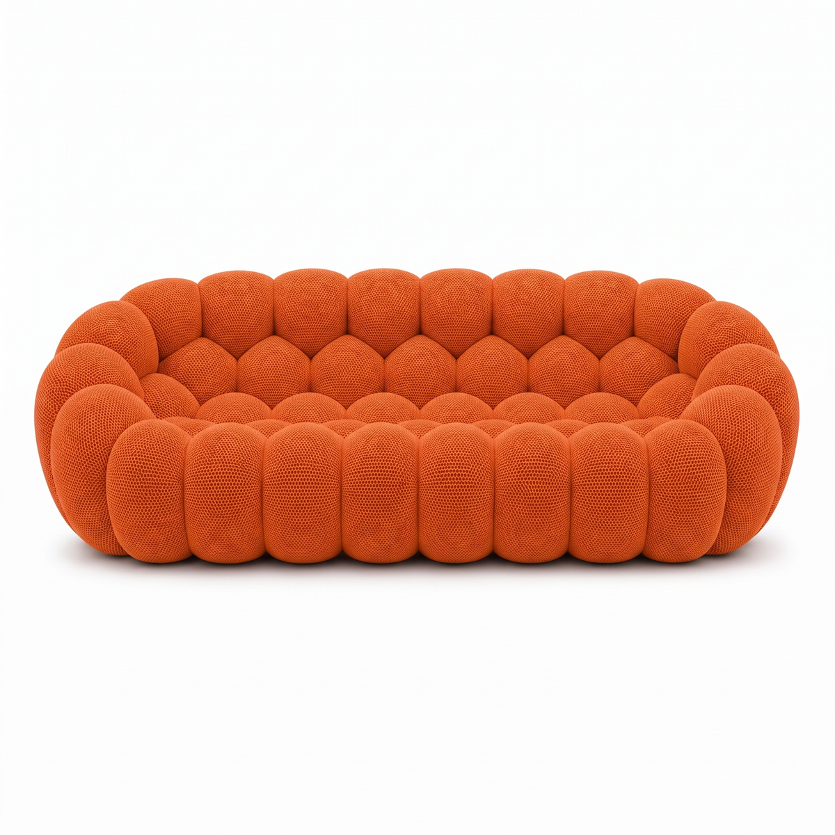 BULÉA Maxi 3-seater round sofa in Tangerine – studio view