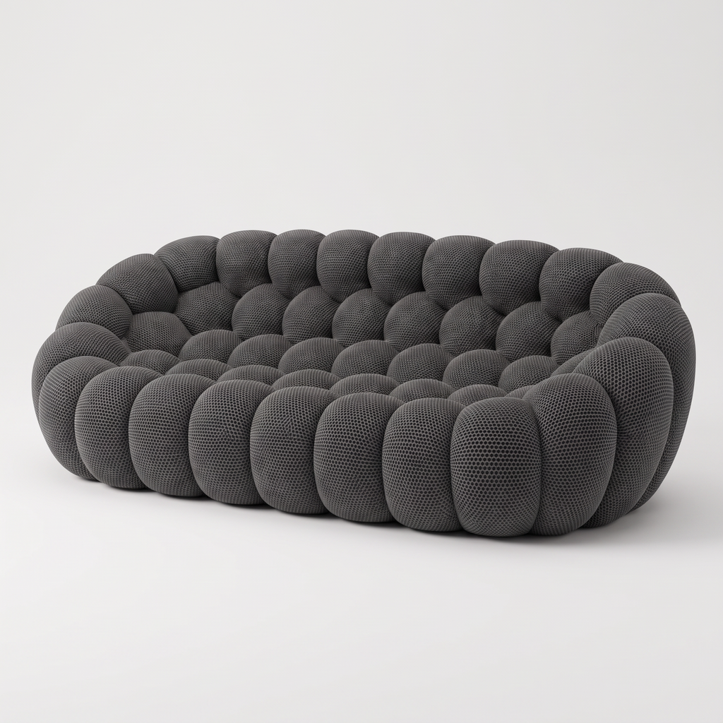 BULÉA Maxi 3-seater round sofa in Charcoal