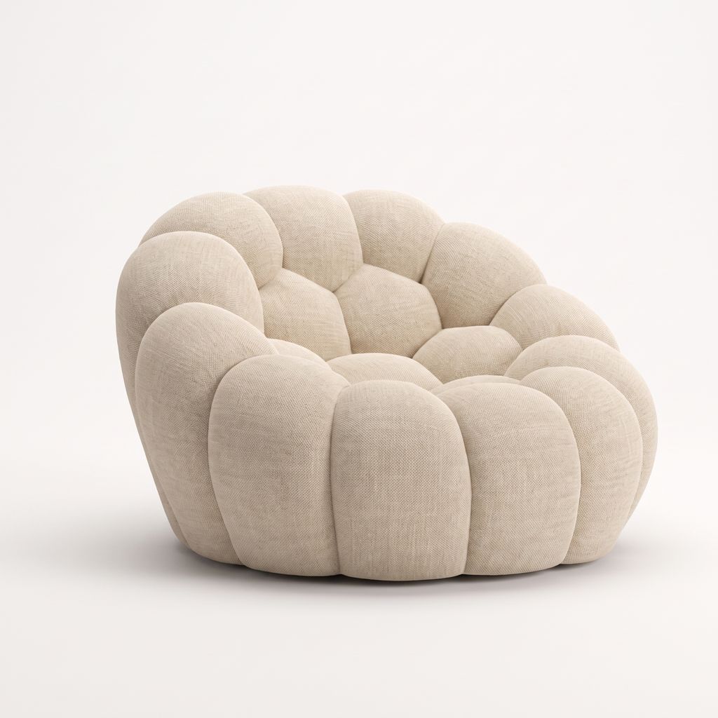 BULÉA Mini round armchair in Linen
