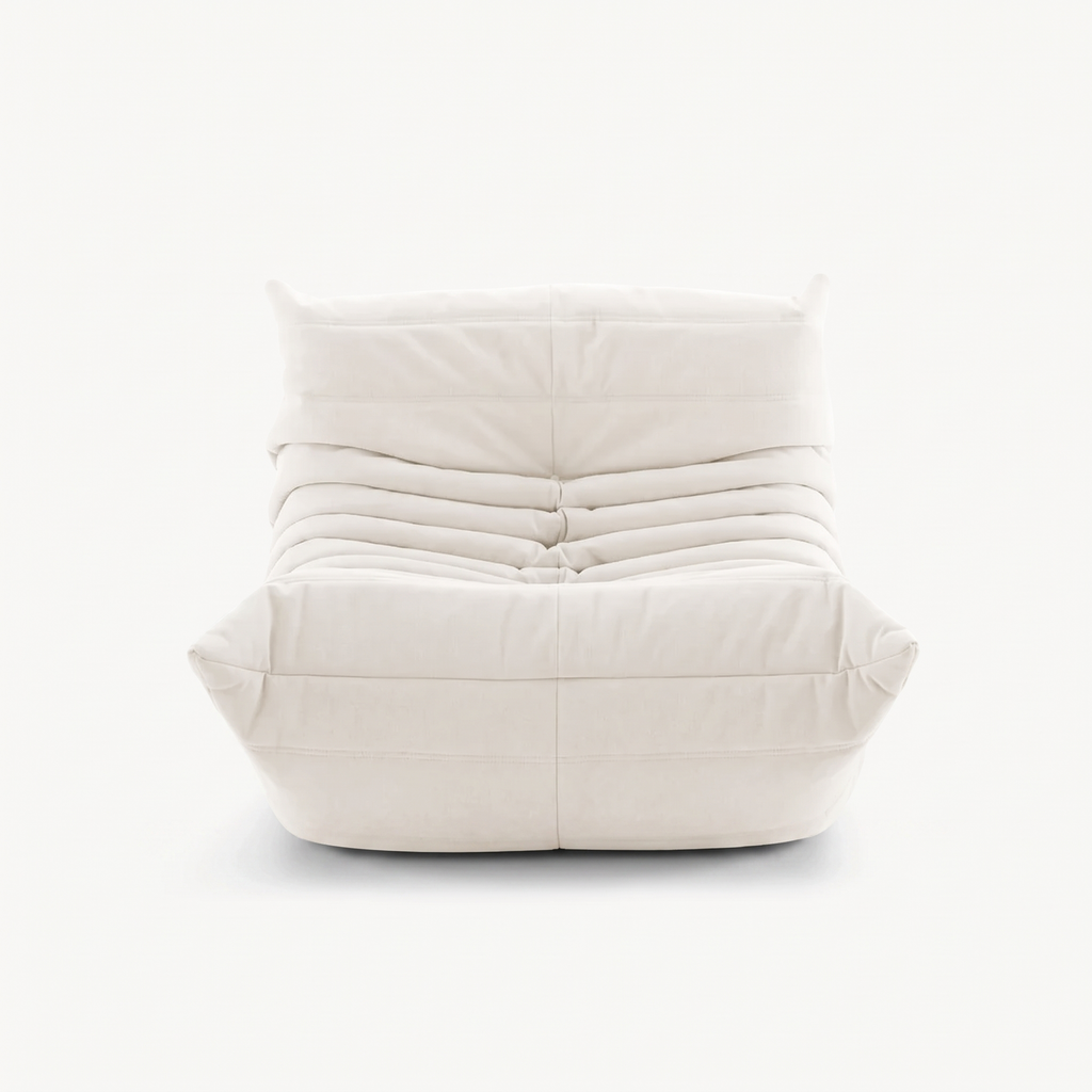 LUMA Mini low lounge chair in Cotton – studio view