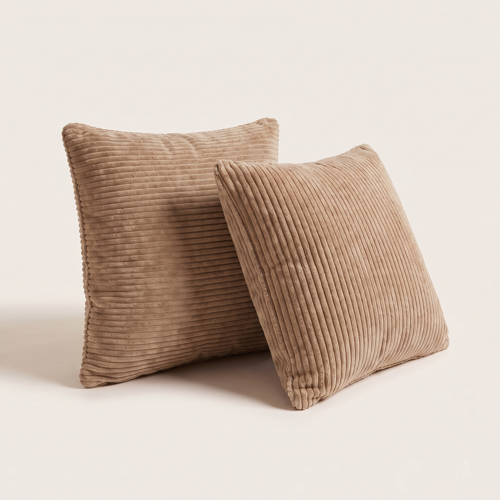 Corduroy cushions, set of 2, in Sand