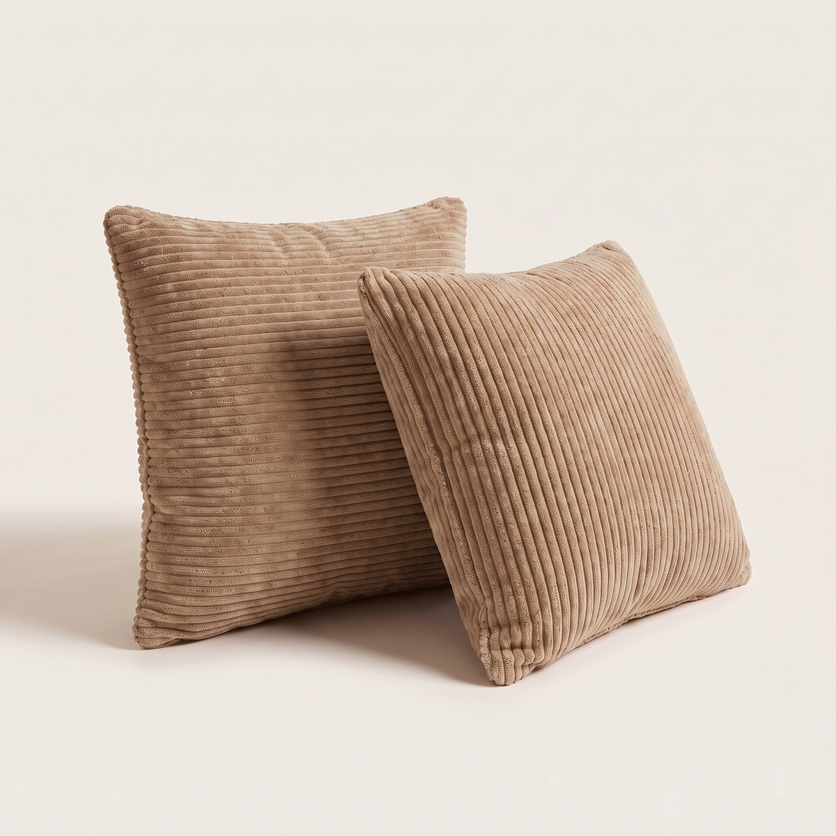 Corduroy cushions, set of 2, in Sand