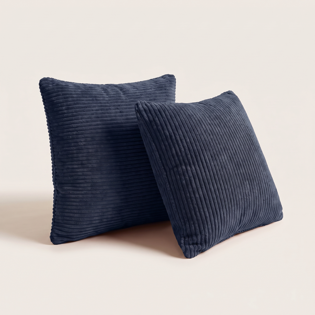 Corduroy cushions, set of 2, in Midnight