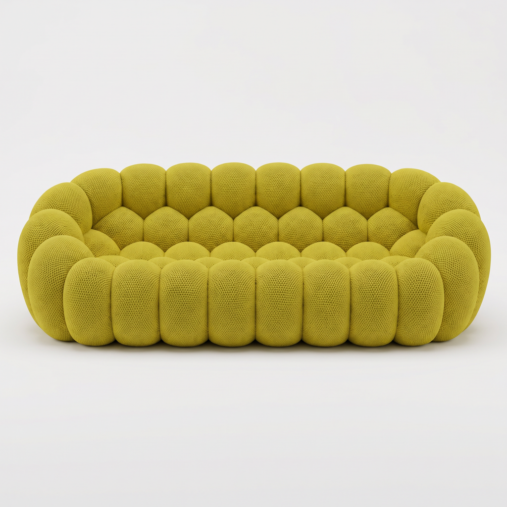 BULÉA Maxi 3-seater round sofa in Anise – studio view