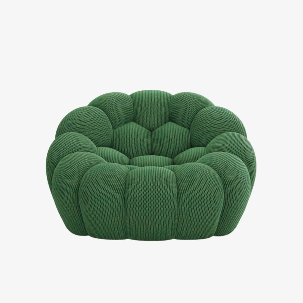 BULÉA Mini round armchair in Forest – studio view