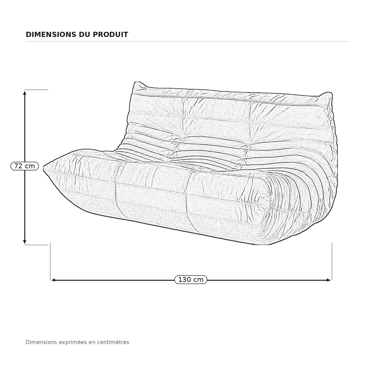 LUMA 2-seater low lounge sofa in Carmine – dimensions